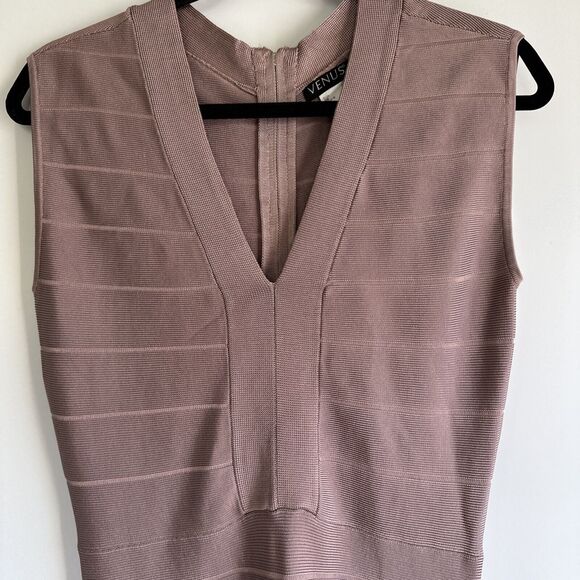 VENUS Pink Mauve Flapper Fringe Holiday Party Dress Women's 6 Wedding Prom - Picture 5 of 12